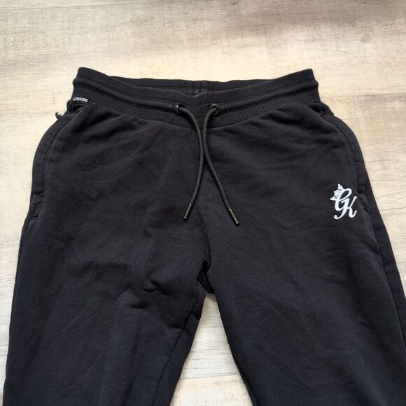 Gymking gym king work out fit pants joggers black reflective run zip ankle S - Picture 2 of 6